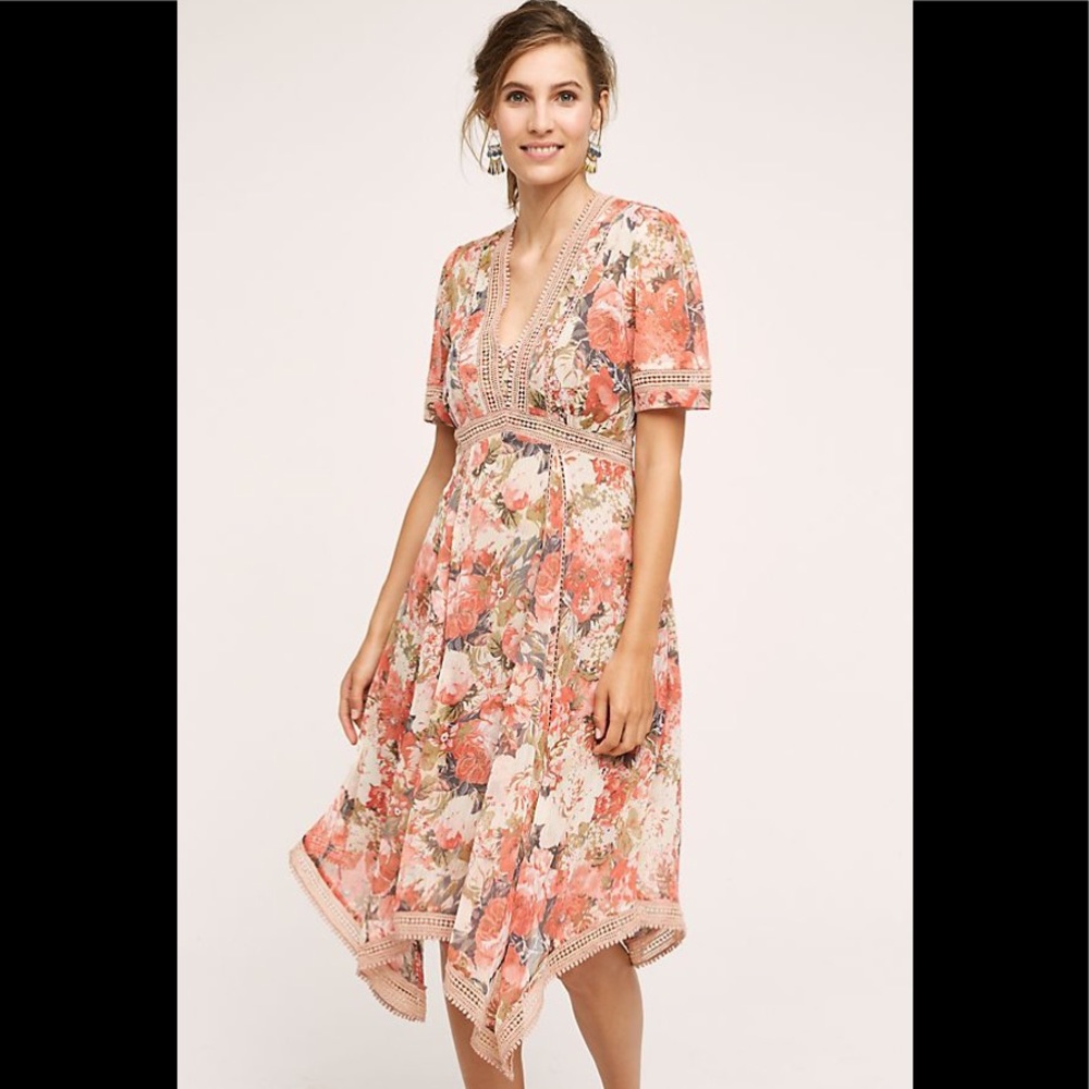 Anthropologie Rose Bouquet Dress